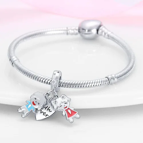 Vista 2 de Pandach Dijes de plata de ley 925 para pulseras y collares, colgantes de mariposa y auriculares, dijes de trébol, joyería de regalo para mujeres