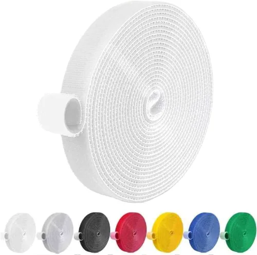 Vista 32 de IFNOW Cinta de Gancho y Bucle de 32 Pies Cinta de Sujeción Reutilizable Bridas para Cables de Doble Cara de Gancho y Bucle Gestión de Cables