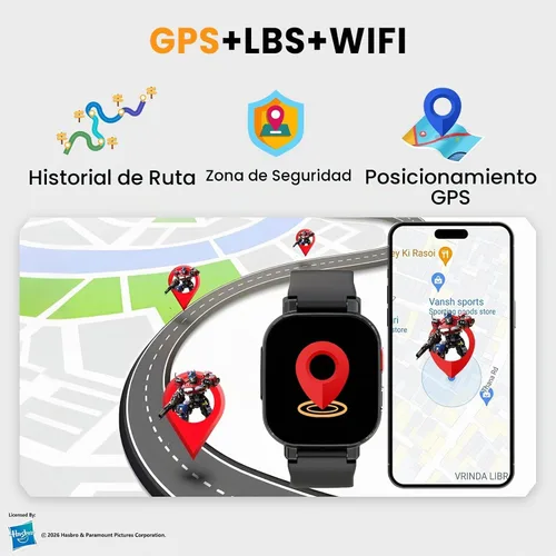 Vista 5 de Reloj de teléfono para niños 4G con tarjeta SIM, reloj inteligente para Negro