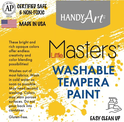 Vista 5 de Handy Art Little Masters - Pintura lavable, 16 onzas, color negro Bright & Mixable, High Opacity, Washable Colors for Classroom, Students, Kids