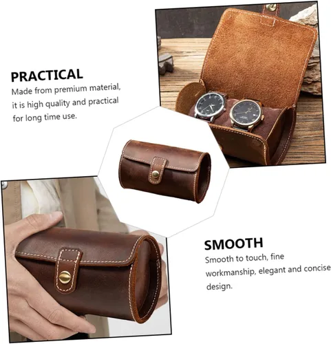 Vista 2 de Holibanna 3 unids 2 caja de reloj de viaje caja reloj soporte reloj reloj vitrina relojes para hombre contenedor de almacenamiento reloj organizador