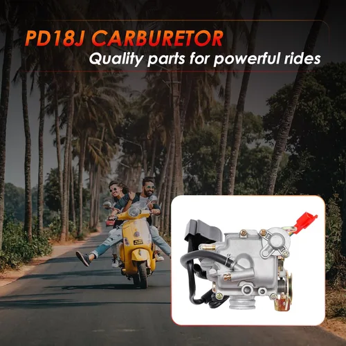 Vista 7 de Carburador GY6 50cc PD18J 18mm Compatible con 4 tiempos 49cc 50cc 80cc 139QMB 139QMA Motor de Ciclomotor para Scooter Taotao Kymco con Filtro