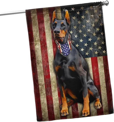 Vista 34 de Bandera Americana - Divertido Perro Pastor Alemán Bandera Americana TQN2748F, 3x5 pies. Bandera - Banderas de EE. UU. Poliéster Premium - Bandera
