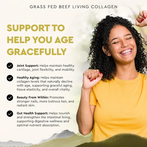 Vista 4 de Ancestral Supplements - Cápsulas de colágeno de carne de res alimentada con hierba, 180