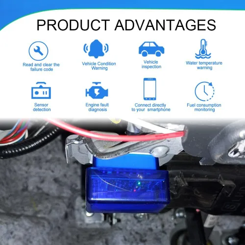 Vista 5 de ELM327 OBDII - Escáner de diagnóstico automático para automóvil, herramienta de diagnóstico OBD2, herramienta de escaneo Bluetooth automotriz