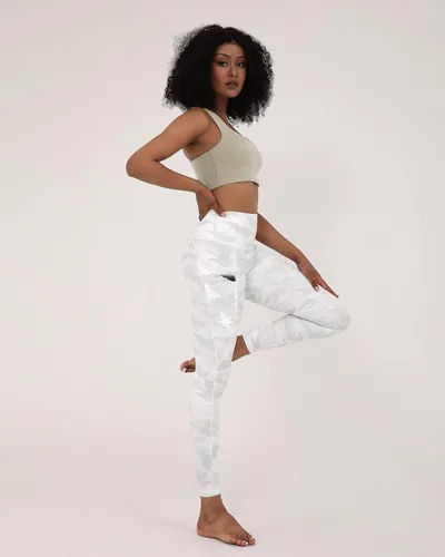 Vista 5 de ODODOS - Leggings de yoga de cintura alta para mujer con bolsillos, pantalones de yoga deportivos con control de abdomen, no se transparentan