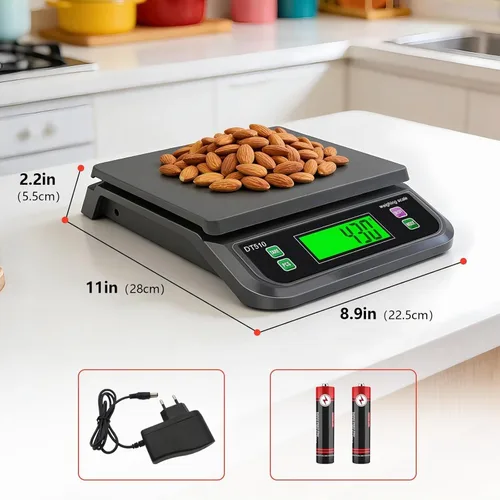 Vista 2 de Báscula digital grande de cocina de 66 lb 30 kg, báscula de alimentos para hornear, cocinar, pan, carne con función de tara y cuenta preparatoria
