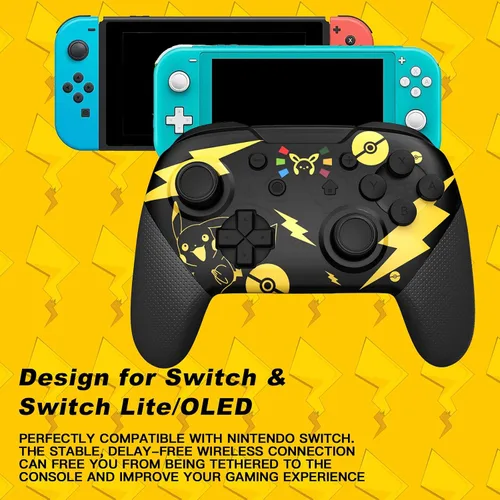 Vista 2 de Dritrip Switch Controller, Wireless Pro Controller Compatible with SwitchSwitch LiteSwitch OLED, Switch Remote Gamepad with Joystick, Double