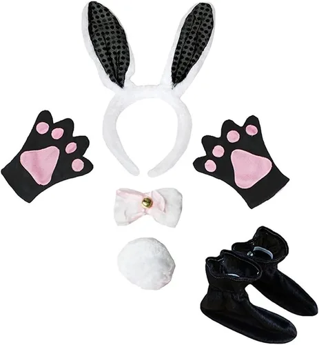Vista 5 de Petitebella Combinado Animal Diadema Bowtie Cola Guantes Zapatos 5pc Disfraz 1-5 años Oso