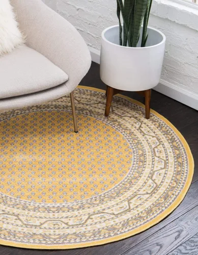 Vista 40 de Unique Loom Williamsburg Collection - Alfombra tradicional con borde central de puntos, alfombra de pasillo de 2 pies 9 pulgadas x 9 pies 10 Beige