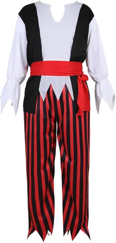 Vista 6 de frawirshau Disfraz de pirata para hombre disfraz de Halloween para adultos