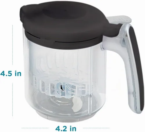Vista 6 de Taza y cuchilla de repuesto con cesta de vapor para máquina de alimentos EVLA'S Baby - Gris oscuro