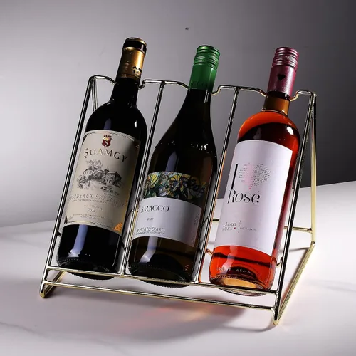 Vista 9 de Estante de exhibición de botellas de vino, estante de almacenamiento de vino, estante de exhibición de botellas de licor, estante de vino pequeño