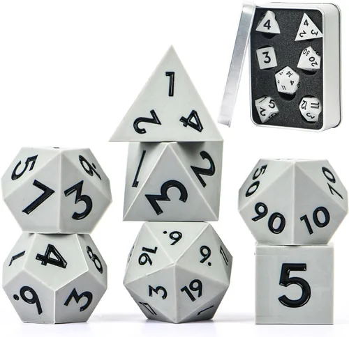 Vista 16 de DND - Juego de dados de borde afilado, 7 piezas de dados poliédricos DND con exquisito embalaje de caja de hoja, ideal para juegos de rol