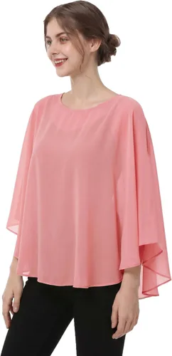 Vista 17 de Capas de gasa para mujer, chales y envolturas para poncho Negro