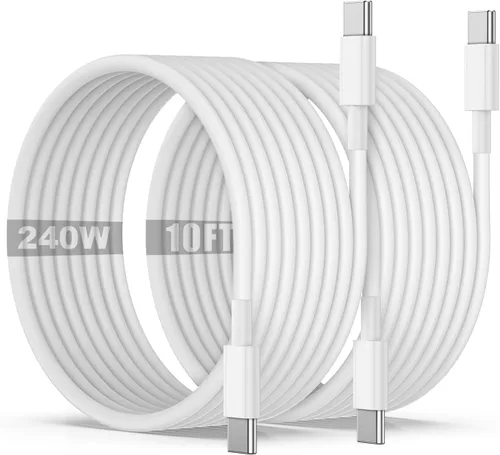 Vista 14 de Cable de carga USB C a C de 10 pies, 60W, tipo C a C, cable de carga rápido largo para Apple iPhone 17 Pro Max/17 Air/16 Pro Max/15 Plus, MacBook