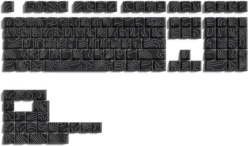 Vista 2 de dagaladoo Teclas negras topográficas Teclas PBT de doble inyección Teclas de teclado con brillo Teclas laterales impresas Teclas de perfil Cherry
