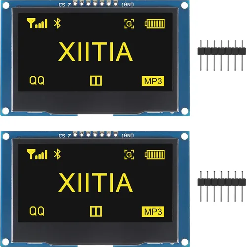 Vista 9 de 2 unids 2.42 pulgadas 128x64 OLED LCD módulo SSD1309 7 Pin SPI/IIC I2C interfaz serie para Arduino UNO R3 (luz azul)