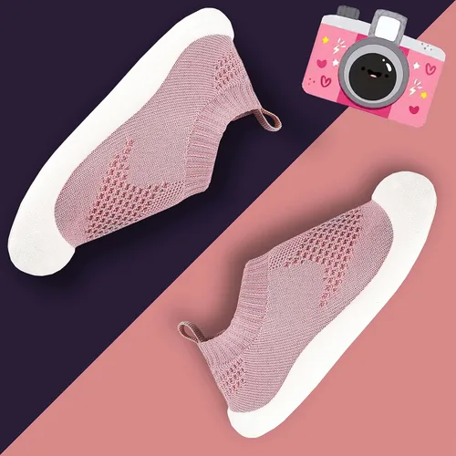 Vista 4 de Zapatos para bebés de 1 a 4 años, zapatos para niños pequeños, zapatos para niños y niñas, suela suave, tela de algodón antideslizante, malla