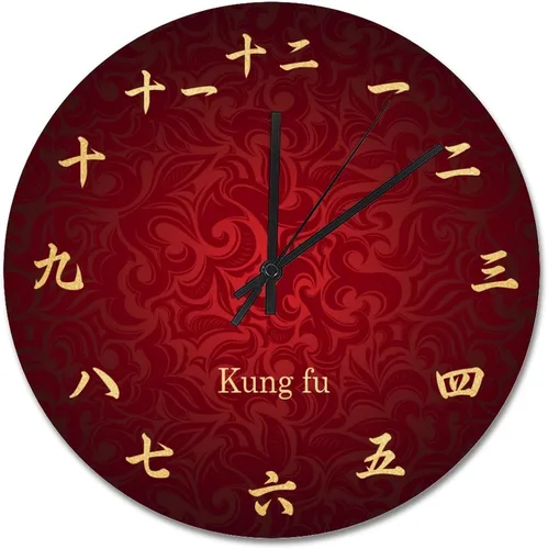 Vista 13 de Reloj de pared con números Kanji vintage, estilo rústico, elegante, de madera, 10 silenciosos, sin tictac, de cuarzo, funciona con pilas, para sala