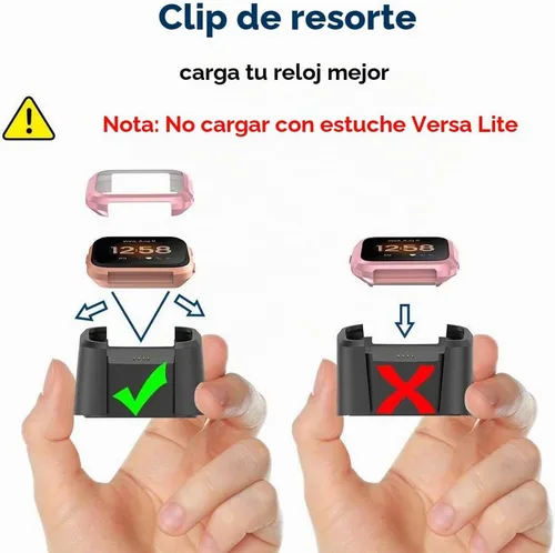 Vista 2 de Simpeak Funda protectora de pantalla compatible solo con Fitbit Versa Lite, 5 unidades, protección completa, cubierta de parachoques chapada en TPU