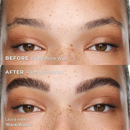 Vista 2 de Wunderbrow Cera esponjosa para cejas, 16 horas de duración, a prueba de manchas y resistente al agua, tono: negro/marrón