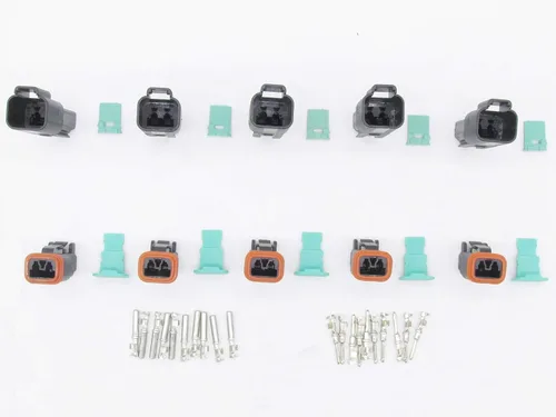 Vista 4 de 5 Sets 2Pin DT Conector kit impermeable sellado enchufe eléctrico carcasa Cable Dt Conector 22-16AWG DT04-2P DT06-2S (negro)
