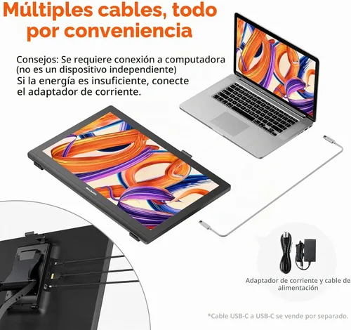 Vista 7 de GAOMON Tableta de dibujo Pro 19 con pantalla, 18.4" 4K UHD, presión de lápiz 16384