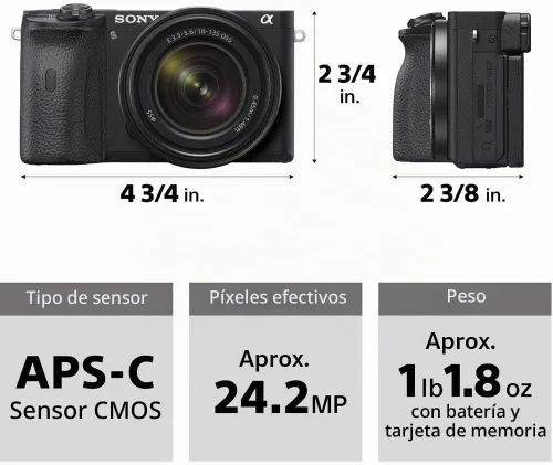 Vista 5 de Sony Alpha A6600 - Cámara sin espejo con lente de zoom de 18 a 135 mm
