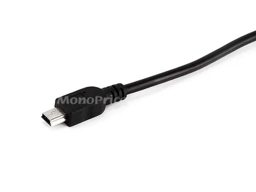 Vista 3 de Monoprice Cable USB A a mini-B de 5 pines 28/28AWG de 3 pies (103896) Negro