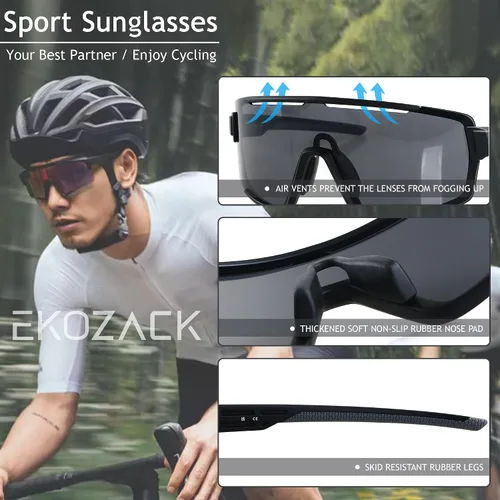 Vista 3 de Cycling Sunglasses for Men Women Big Large Driving Fishing Mountain Bike Baseball Sun Glasses