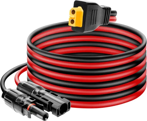 Vista 6 de Ansoufien Cable Conector de Panel Solar a Conector XT60 de 1 pie, Cable de Extensión de Carga Solar de 10 AWG Solar a XT60 XT60 (Enchufe Hembra)