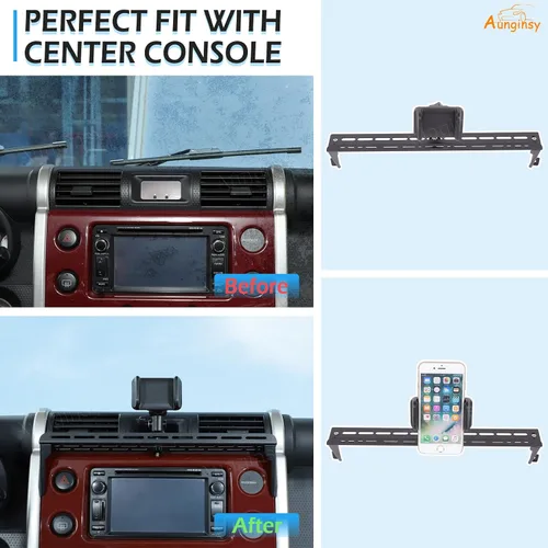 Vista 2 de Soporte para teléfono de automóvil compatible con Toyota FJ Cruiser 2007-2021+, soporte para panel de instrumentos, soporte para teléfono celular
