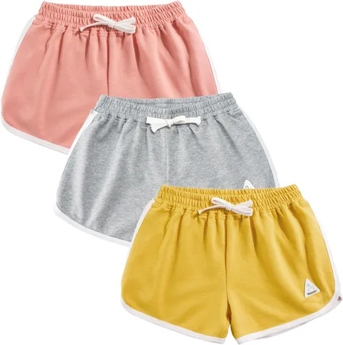 Vista 47 de Rolanko Pantalones cortos activos de delfín para niñas, paquete de 3 unidades, ciclismo, correr, verano, playa, atletismo, deportes, 4-14 años