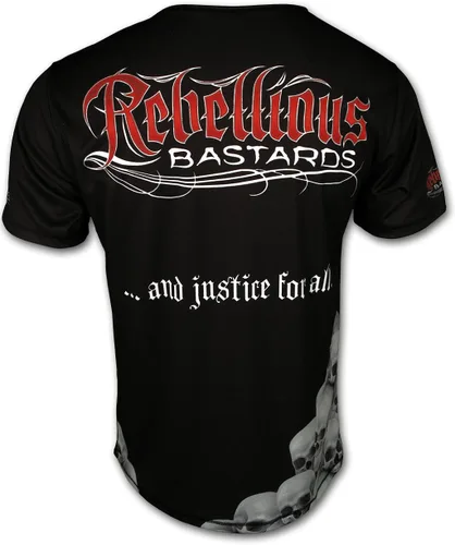 Vista 3 de Rebellious Bastards Camiseta de Angel of Death para hombre Hard Rock Heavy Metal Biker Outlaw, Negro, L