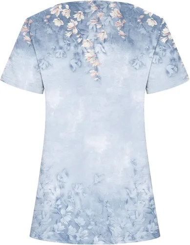 Vista 5 de Summer Womens Tops Short Sleeve Tunics That Hide Belly Fat Square Neck Pleated Shirts Summer Outfits for Teens