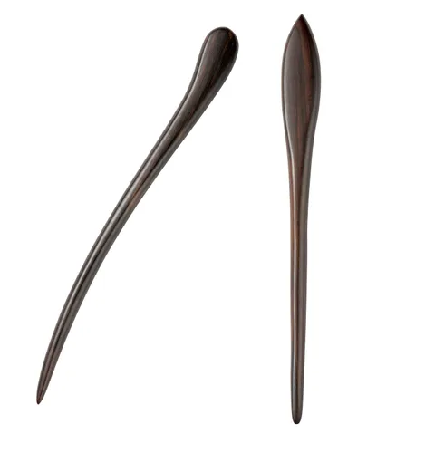 Vista 7 de Palillos clásicos hechos a mano tallados para el cabello, sándalo negro natural (ébano), palillos para peinar, accesorio para hacer updo, 7 pulgadas
