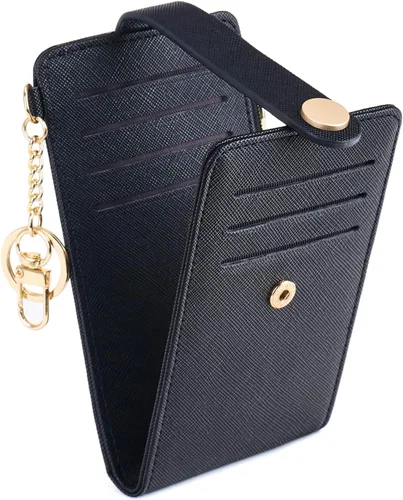 Vista 18 de POIUGOYA Billetera delgada para mujer, con bloqueo RFID, plegable, tarjetero con cremallera y bolsillo para monedas, ventana para identificación