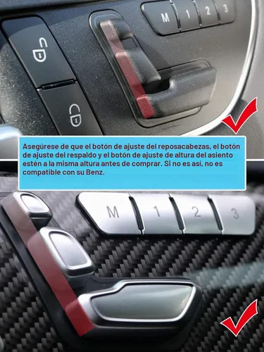 Vista 4 de Jaronx para Mercedes Benz Botón de Reemplazo de Ajuste de Asiento del Lado Izquierdo de la Puerta, Interruptor de Control de Asiento Botones