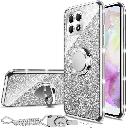 Vista 18 de nancheng Funda de teléfono para TCL A3X (A600DL), funda para Alcatel TCL A3X niñas y mujeres, bonita funda de silicona transparente con purpurina