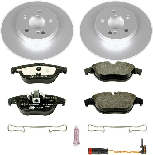 Vista 2 de Power Stop ESK5625 Kit de freno trasero Euro-Stop Mercedes y 1 cable de sensor trasero para Mercedes-Benz C250 2012-2015, Mercedes-Benz C300