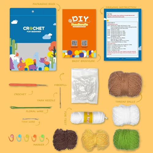 Vista 2 de cedarol Kit de ganchillo para principiantes, kit de ganchillo de tulipán multicolor en maceta, kit de inicio de ganchillo con video paso a paso
