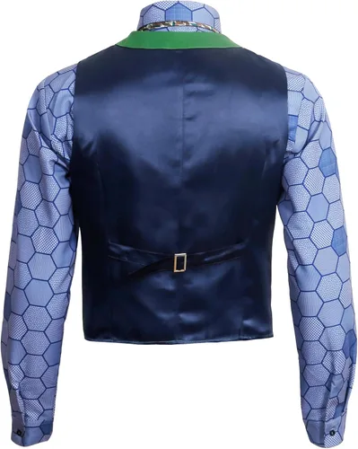 Vista 4 de MAXUPO Disfraz de Joker para hombre de caballero payaso Cospaly camisa chaleco traje de corbata