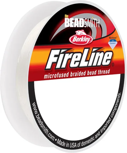 Vista 17 de The Beadsmith Fireline by Berkley - Hilo trenzado microfusionado - Prueba de 4 libras, diámetro de 005"/.12mm, carrete de 50 yardas, color cristal