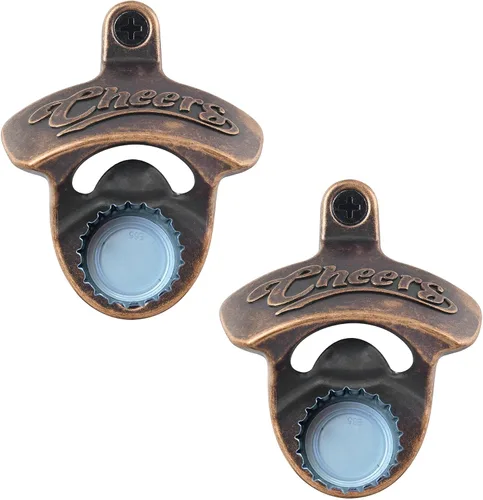 Vista 8 de Magnetic Beer Bottle Cap Opener Wall Mounted Stainless Silver Aged Silver
