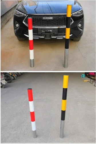 Vista 2 de ASSICON Bolardo de metal estacionamiento 1 unids Bolardos de estacionamiento Barreras de estacionamiento Diseño de tubería de acero Protector