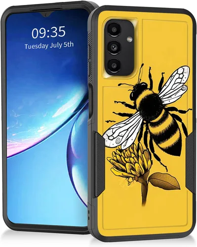 Vista 120 de Funda para Galaxy A14 5G, resistente de doble capa híbrida de policarbonato duro, goma suave, a prueba de golpes, funda protectora resistente