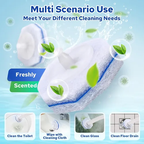Vista 5 de Cecailin® 60 cepillos desechables para inodoro. Limpieza de baño. Limpiadores desechables compatibles con la mayoría de cepillos de inodoro