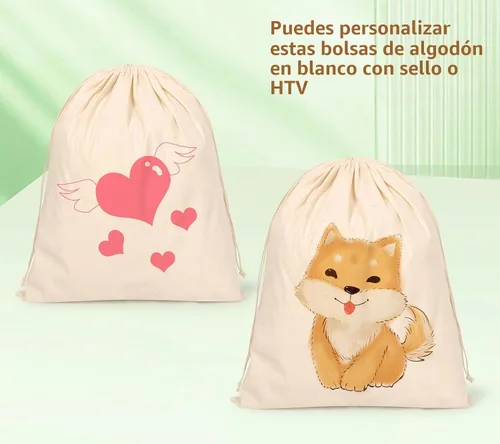 Vista 7 de 20 bolsas de algodón para productos, bolsas de almacenamiento de muselina reutilizables de 8 x 10 pulgadas con cordones, bolsas de algodón natural
