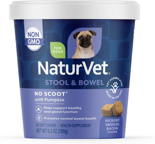 Vista 9 de NaturVet - No Scoot para perros - Plus calabaza - Apoya la salud de las glándulas anales y función intestinal - Mejorado con pulpa de remolacha